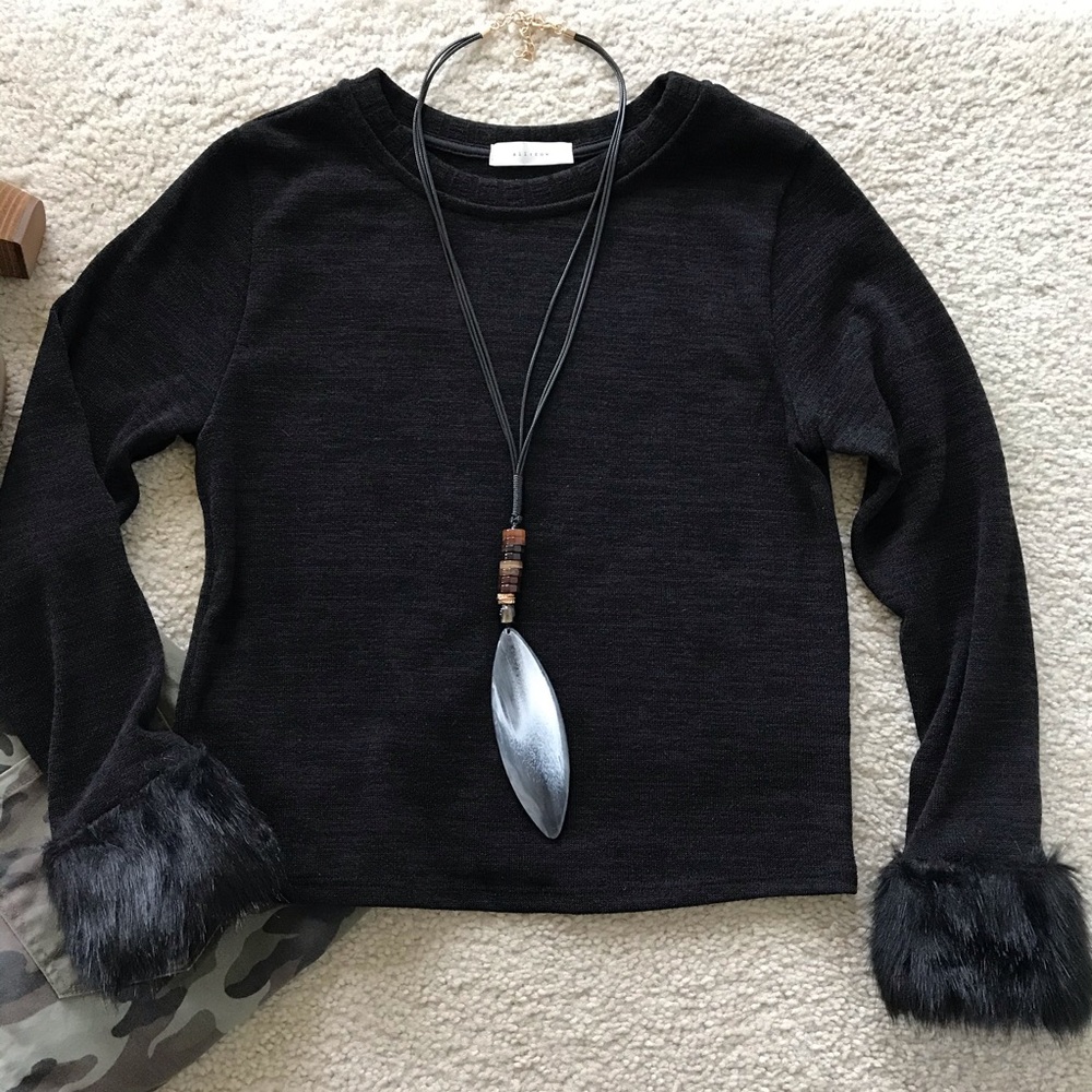 Gibson Black Fitted Embellished Hoodie